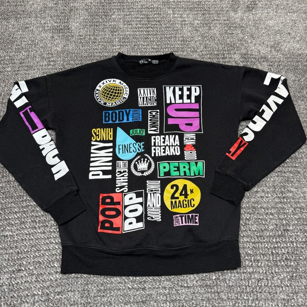 Bruno Mars 24K Magic World Tour Official Concert Sweatshirt Unisex‎ M Black
